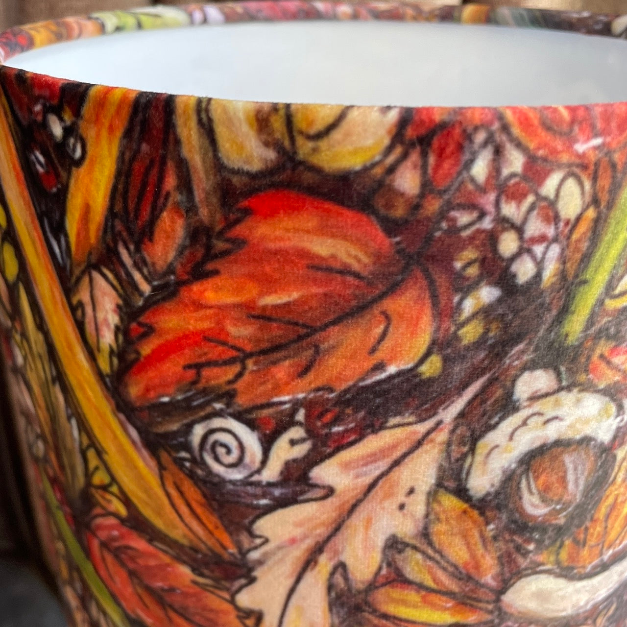 Autumntime~ One of a kind fabric floor lamp