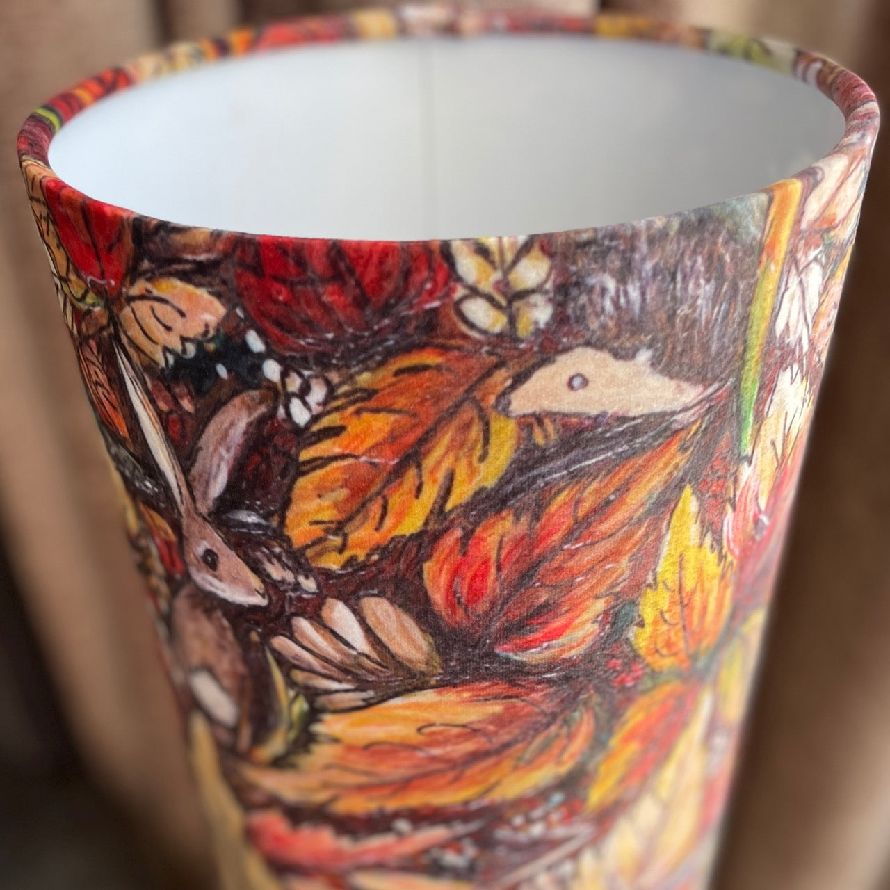 Autumntime~ One of a kind fabric floor lamp