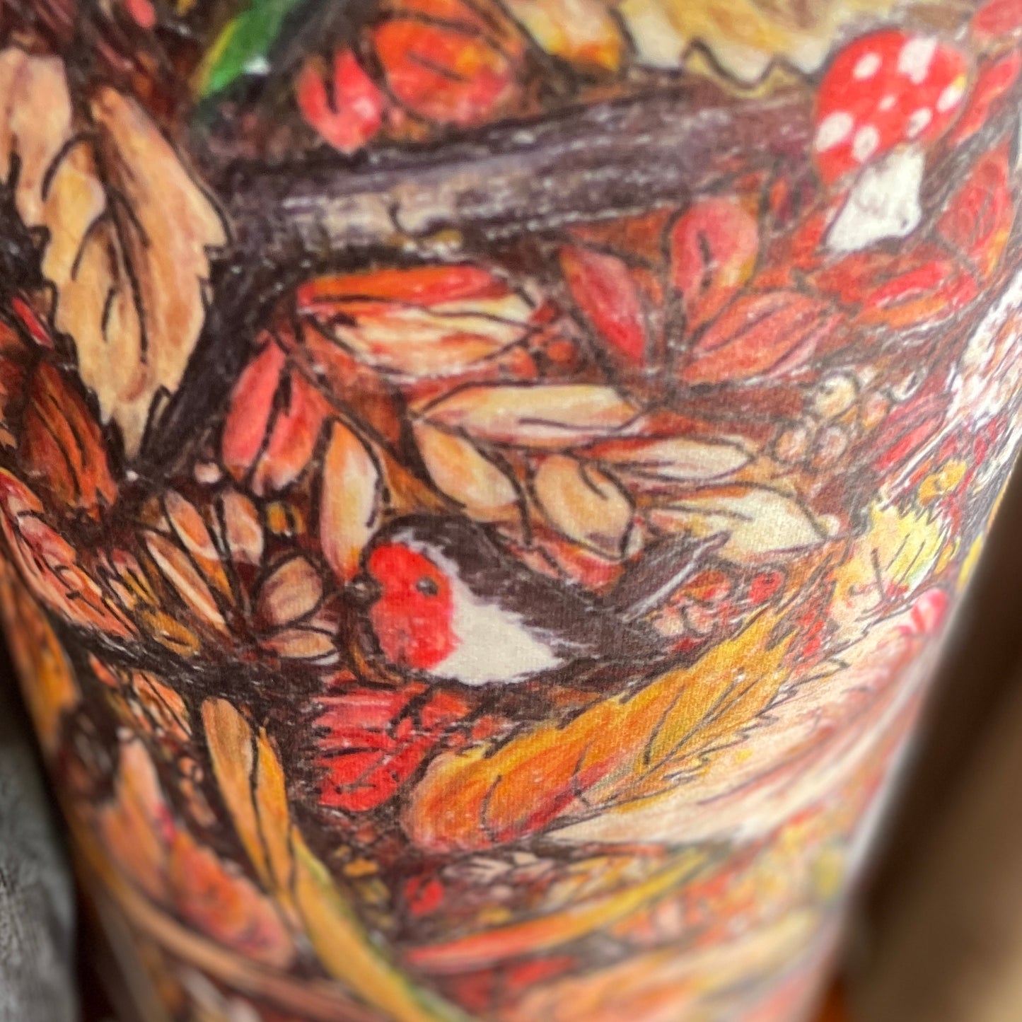 Autumntime~ One of a kind fabric floor lamp