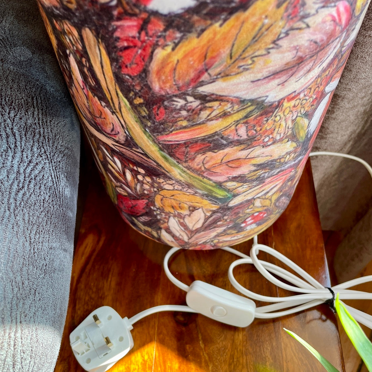 Autumntime~ One of a kind fabric floor lamp