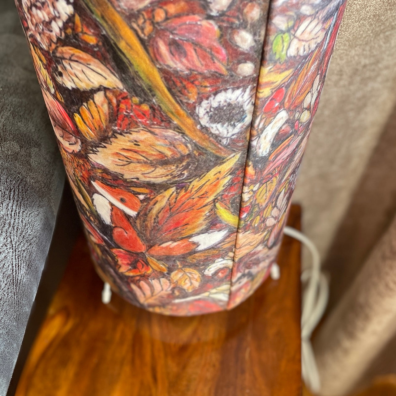 Autumntime~ One of a kind fabric floor lamp