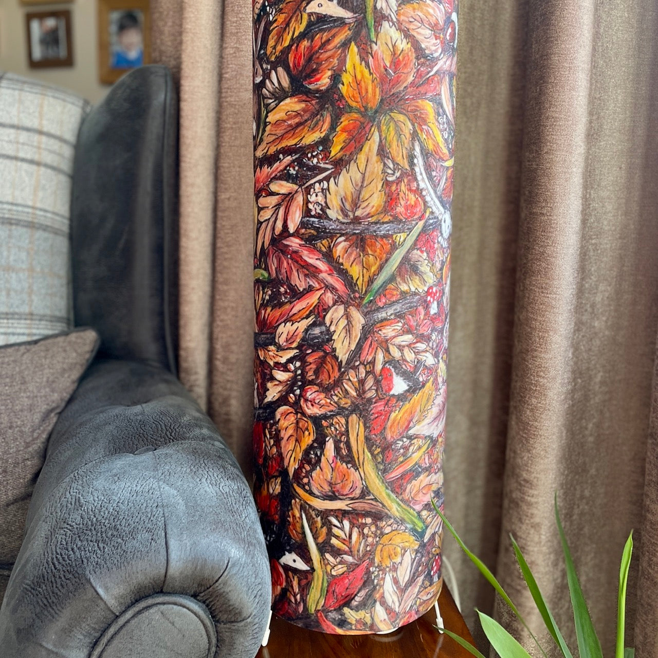 Autumntime~ One of a kind fabric floor lamp