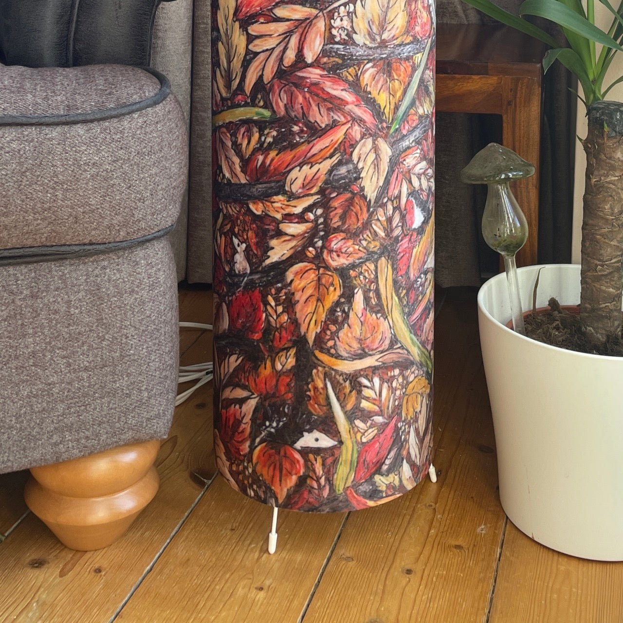 Autumntime~ One of a kind fabric floor lamp