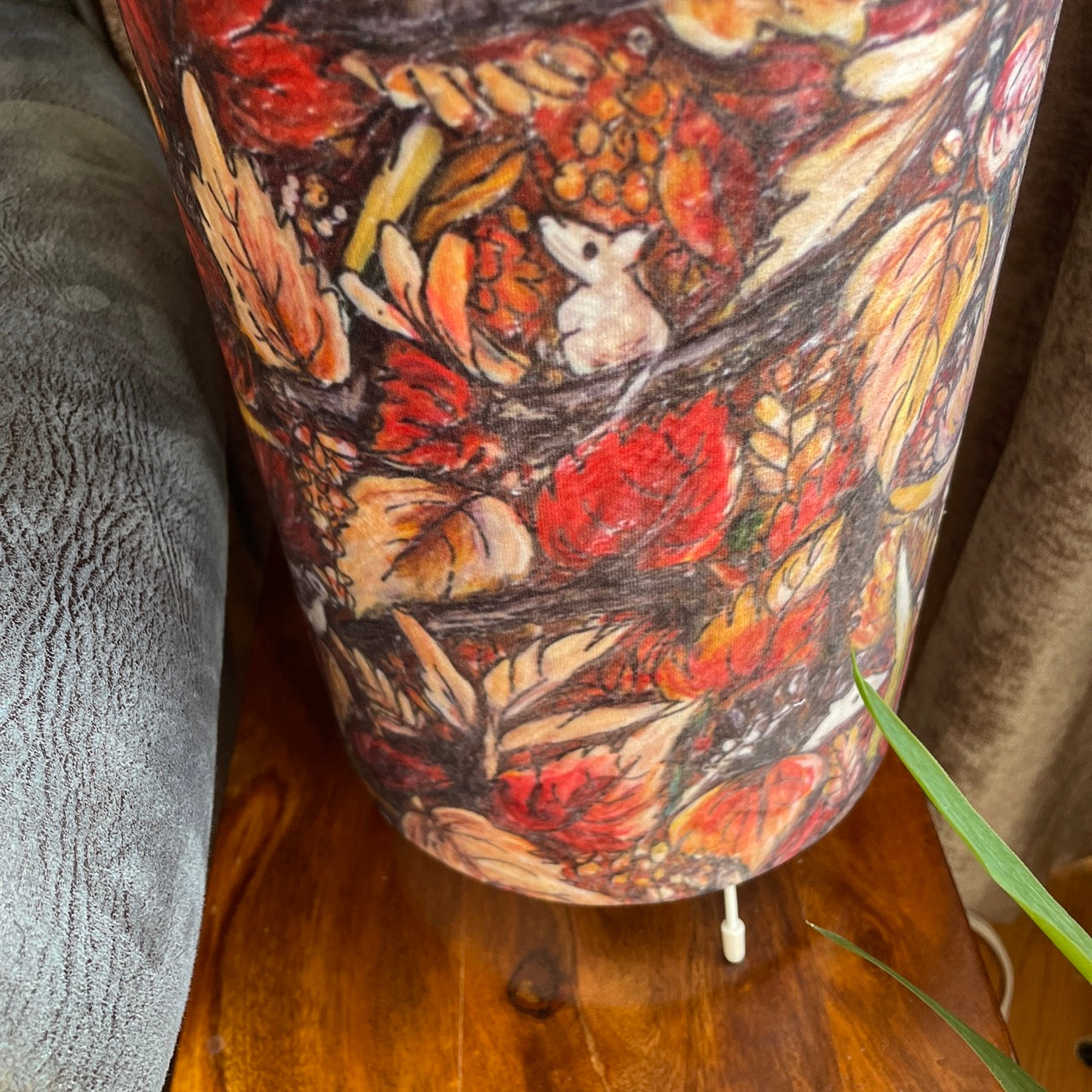 Autumntime~ One of a kind fabric floor lamp