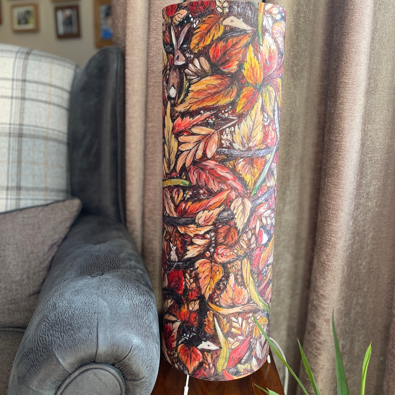 Autumntime~ One of a kind fabric floor lamp