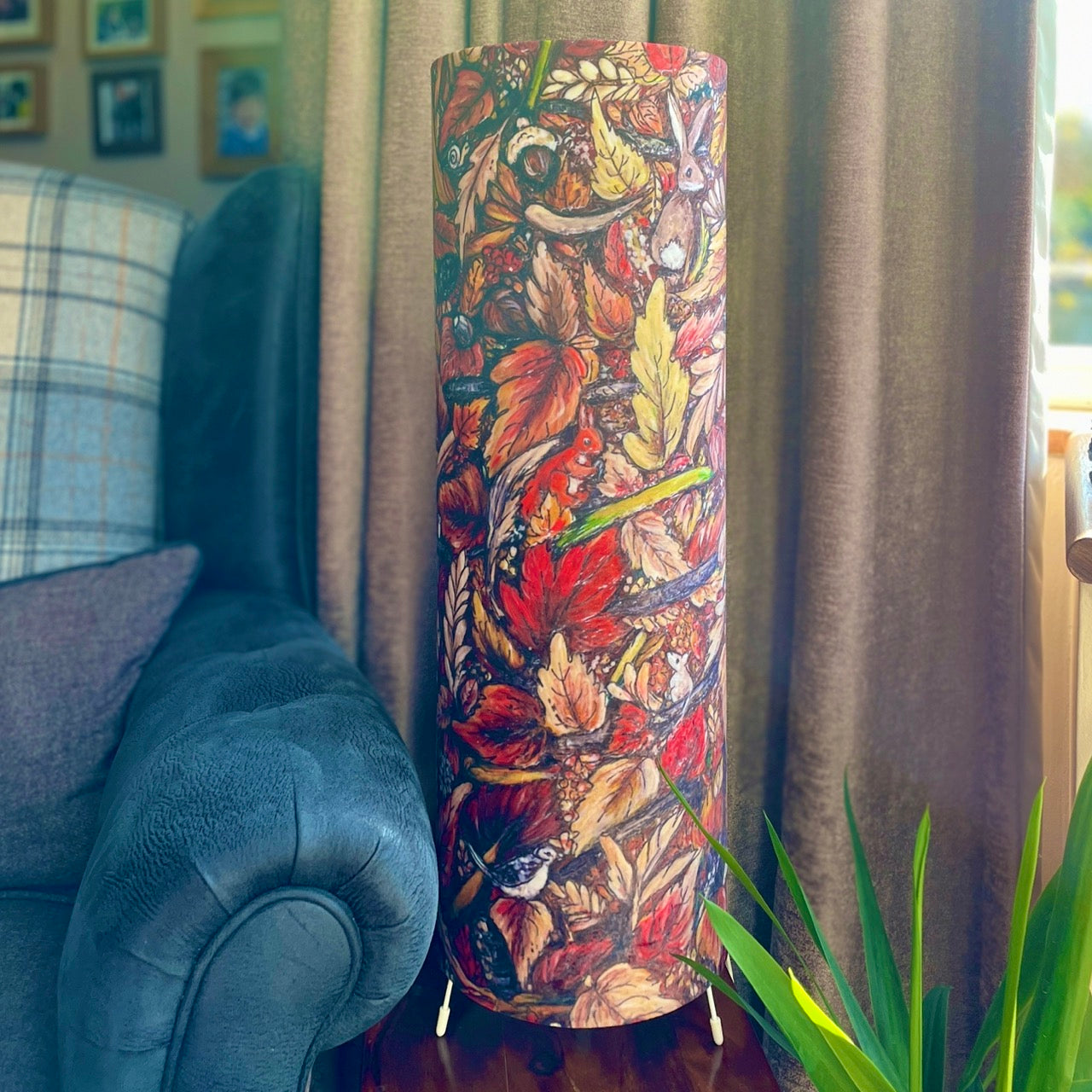 Autumntime~ One of a kind fabric floor lamp