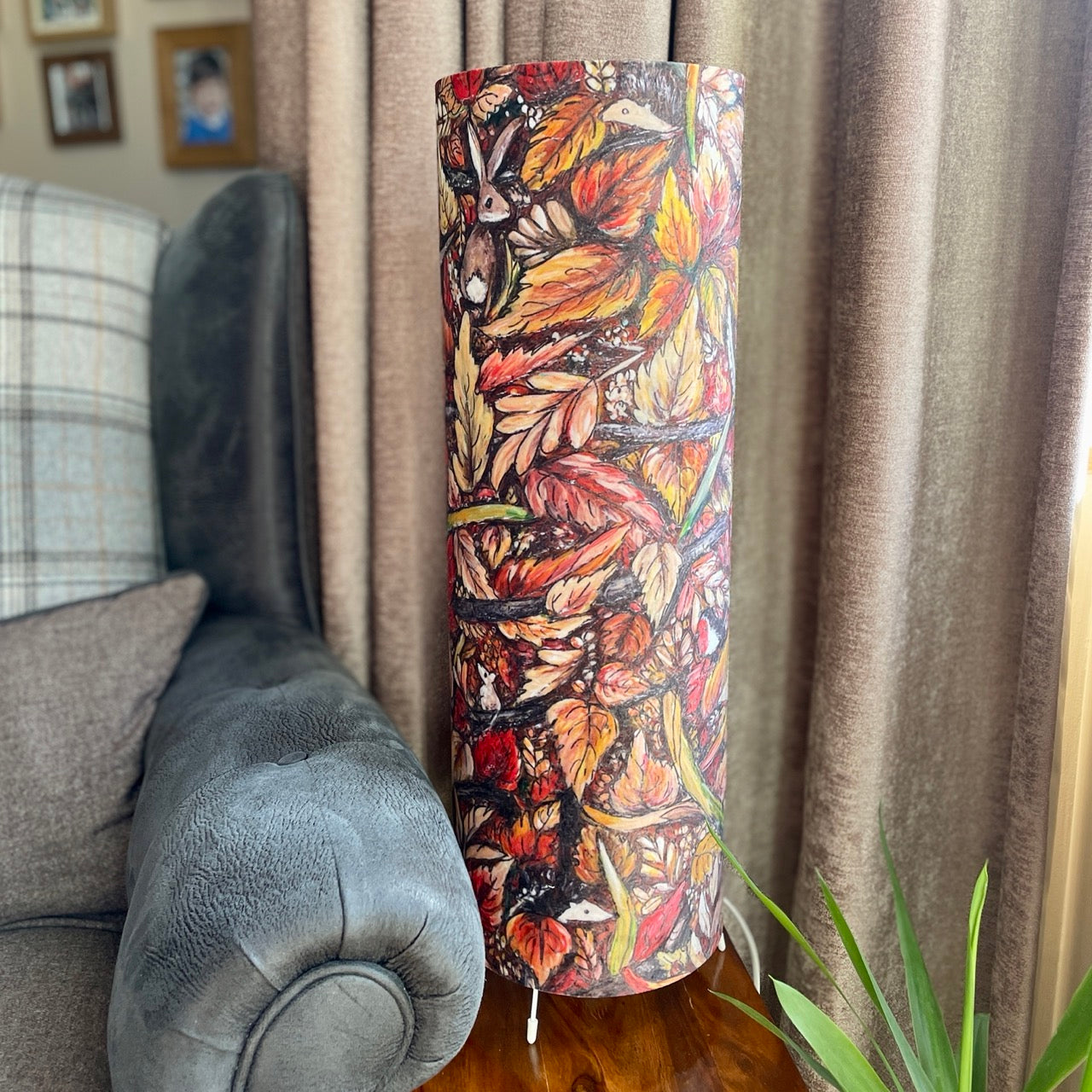 Autumntime~ One of a kind fabric floor lamp