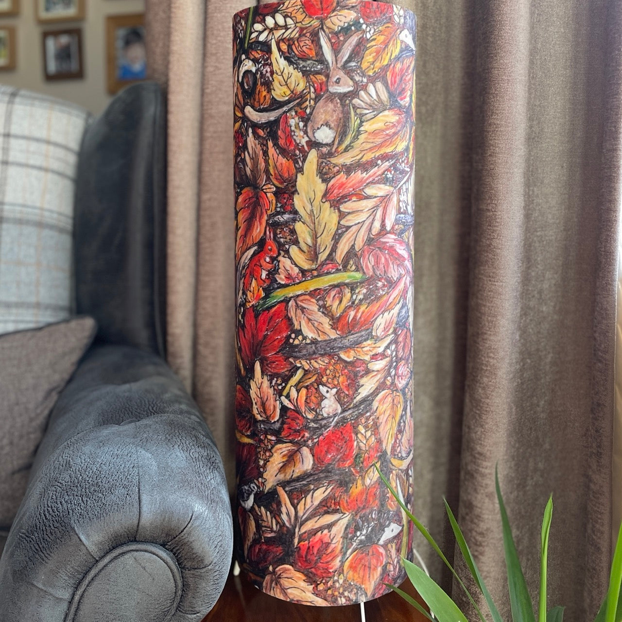 Autumntime~ One of a kind fabric floor lamp