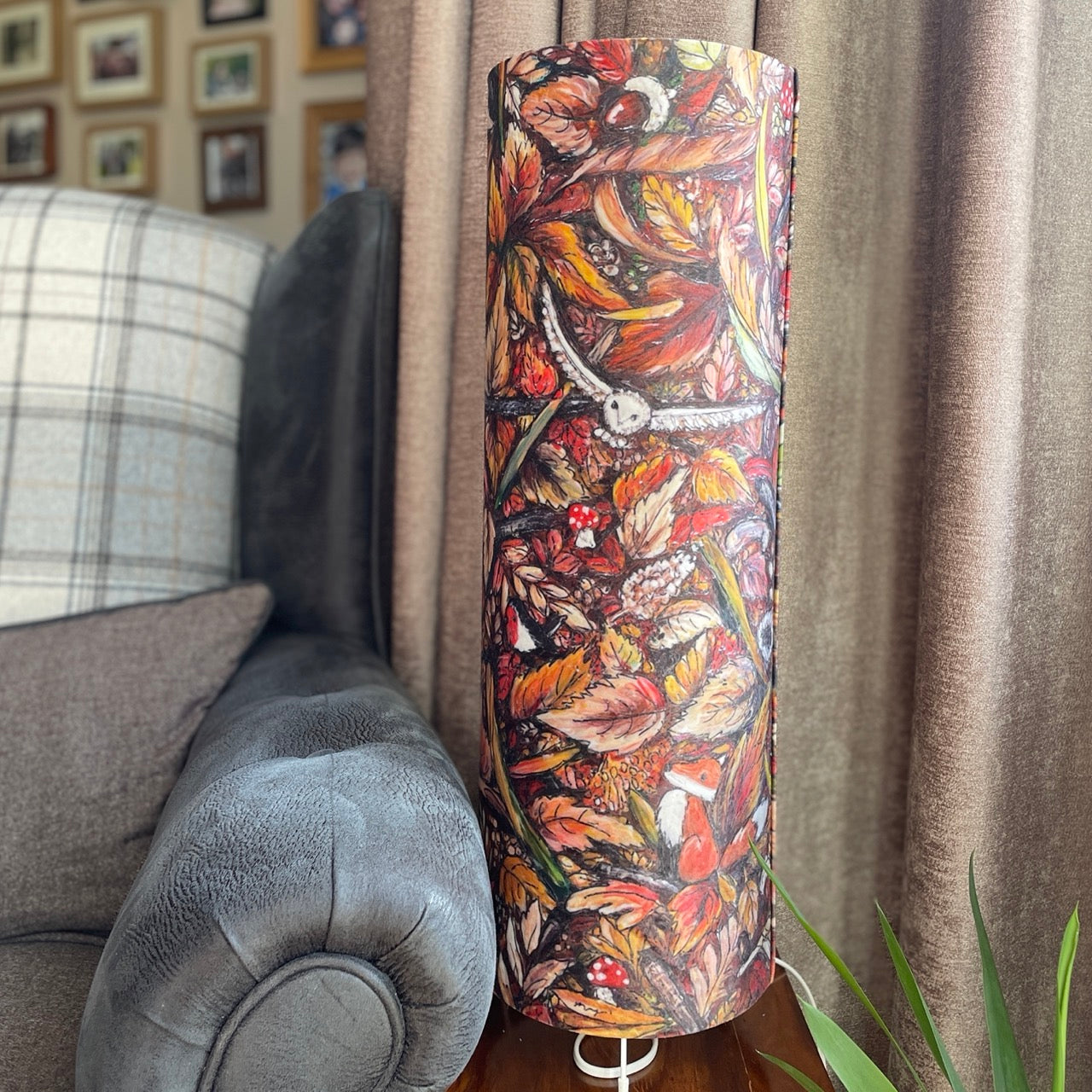 Autumntime~ One of a kind fabric floor lamp
