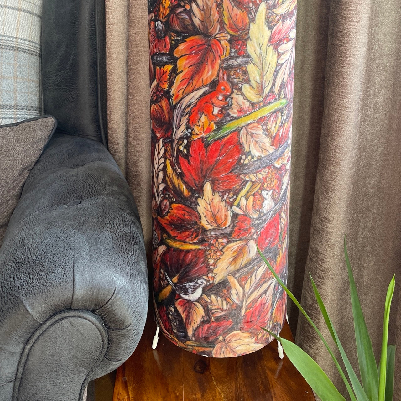 Autumntime~ One of a kind fabric floor lamp