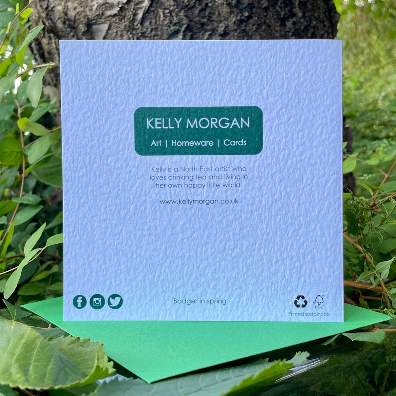 Card~Badger in Spring