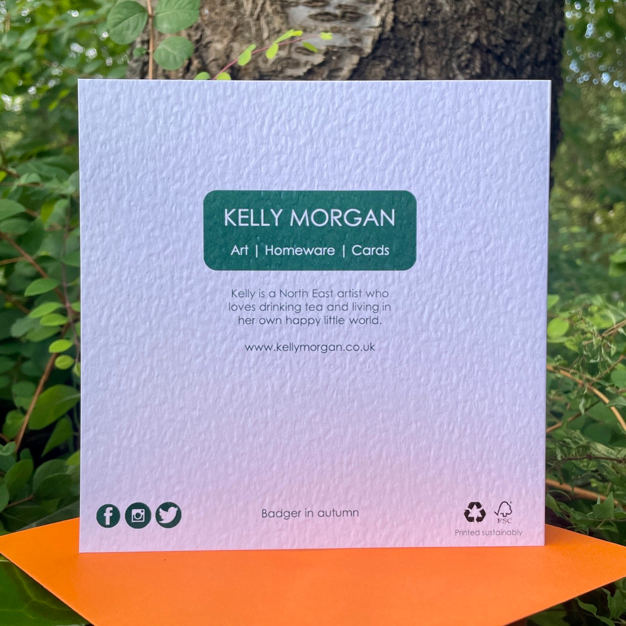 Card~Badger in Autumn