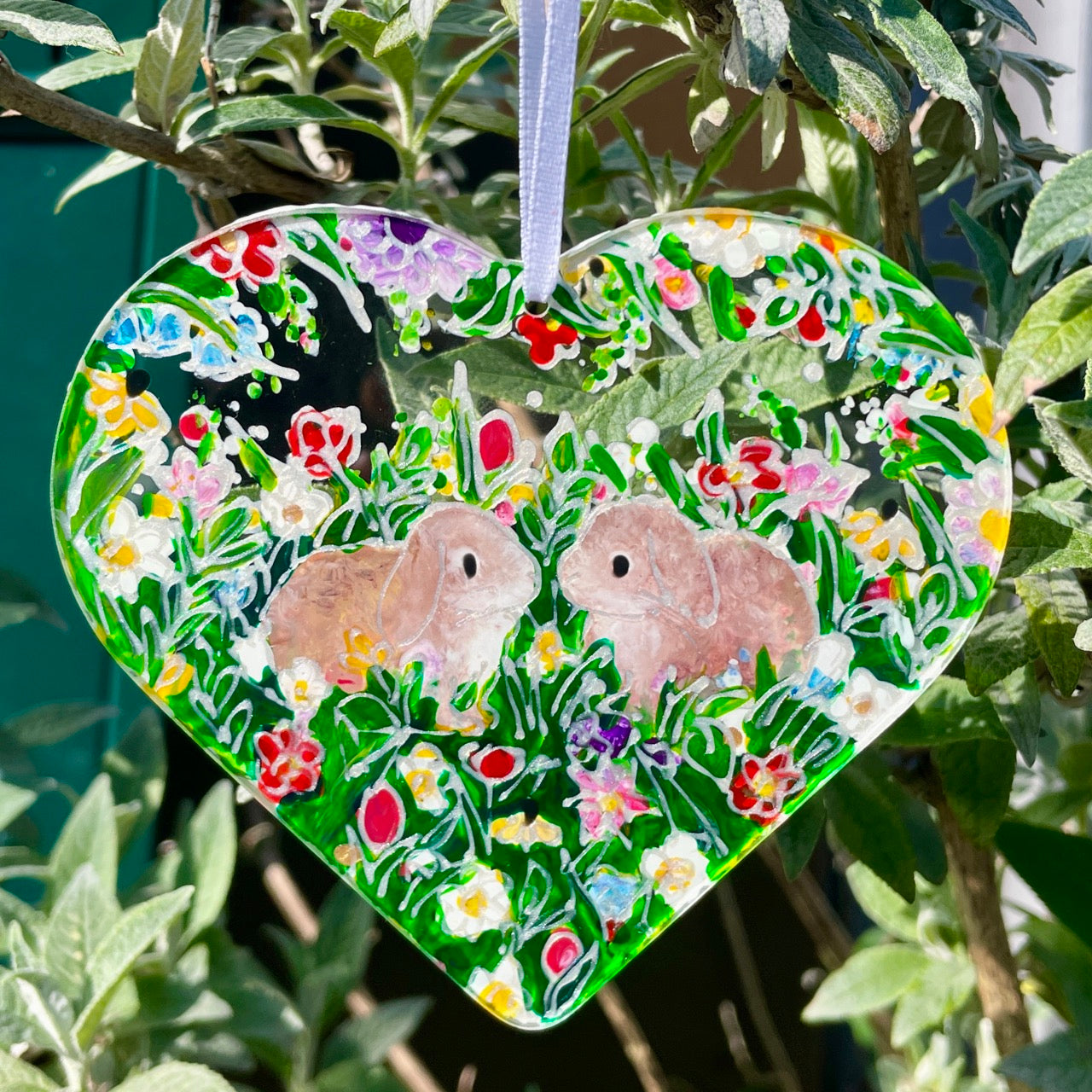 Bunny Love~ Heart suncatcher