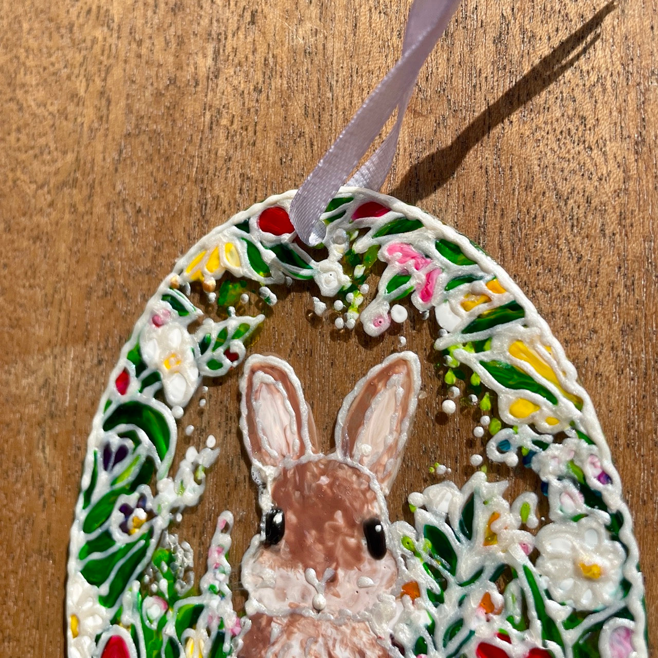 Bunny~ Oval suncatcher