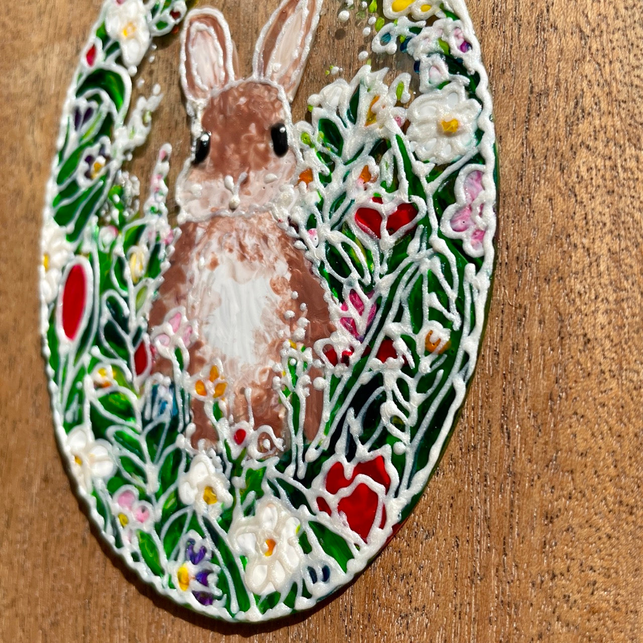 Bunny~ Oval suncatcher