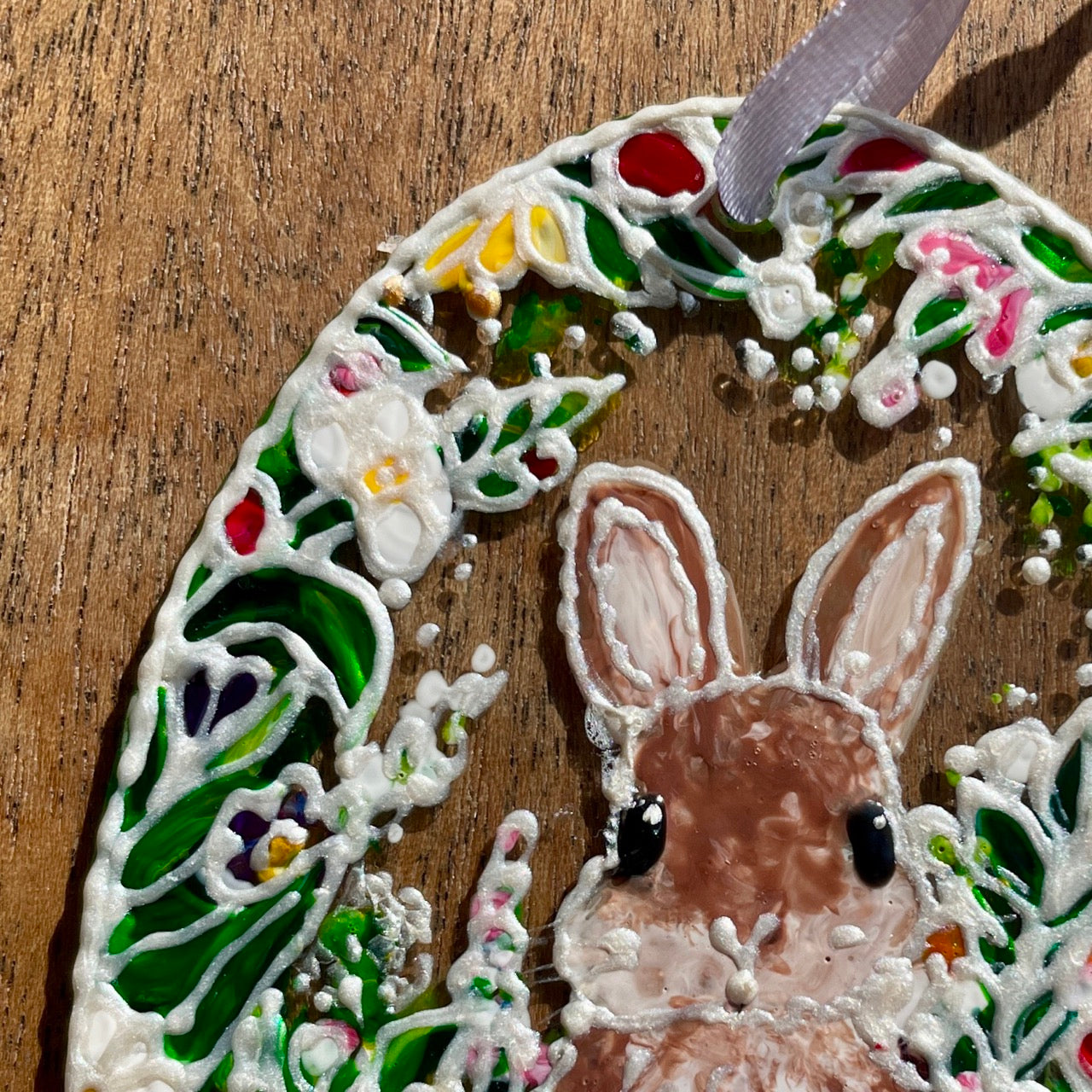 Bunny~ Oval suncatcher