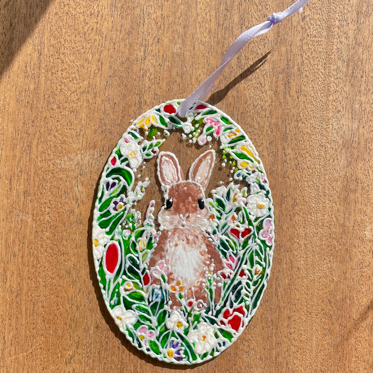 Bunny~ Oval suncatcher