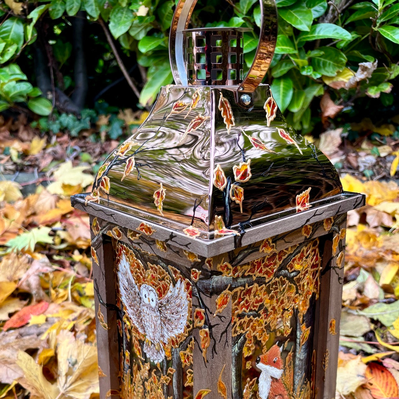 Autumntime~ One of a kind lantern