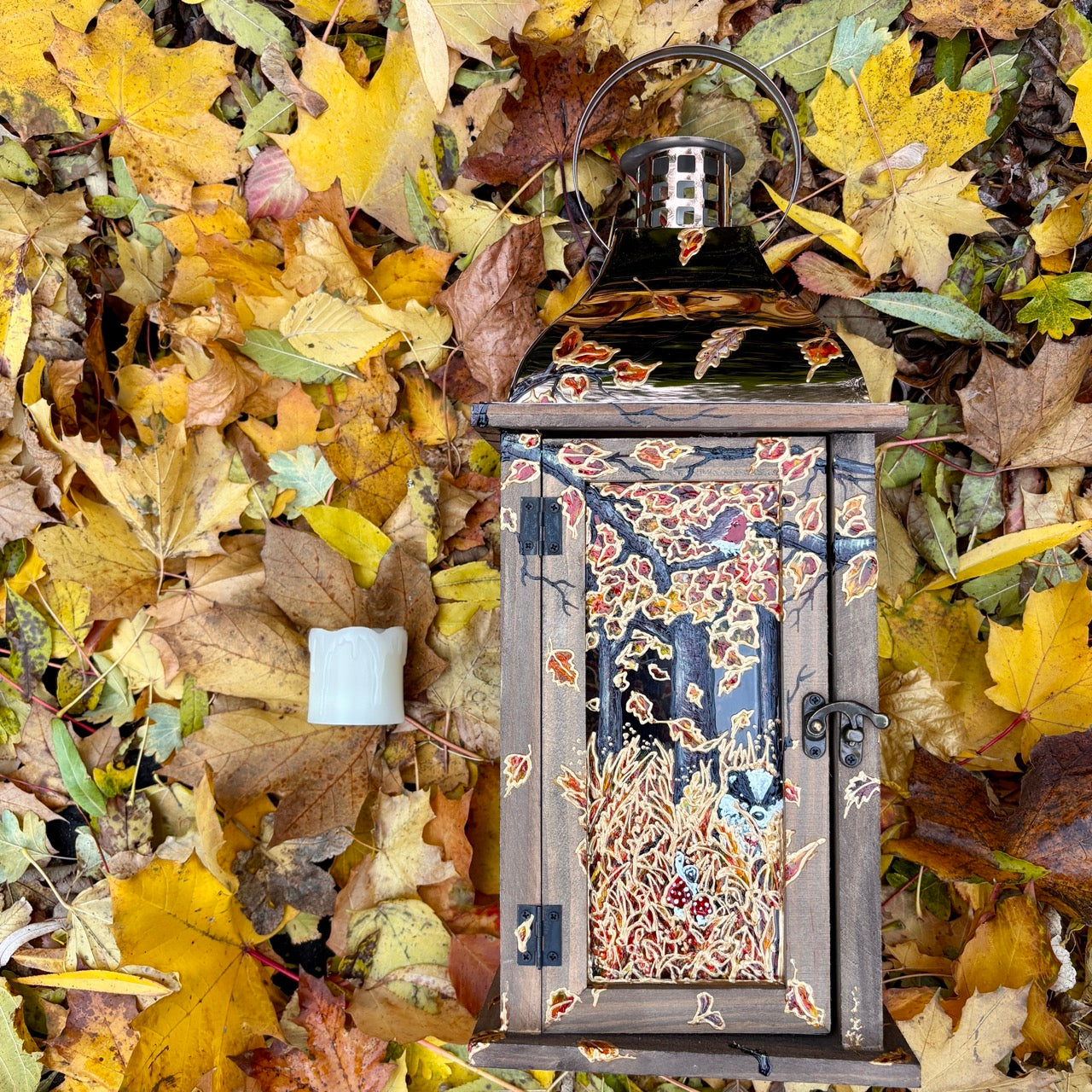 Autumntime~ One of a kind lantern