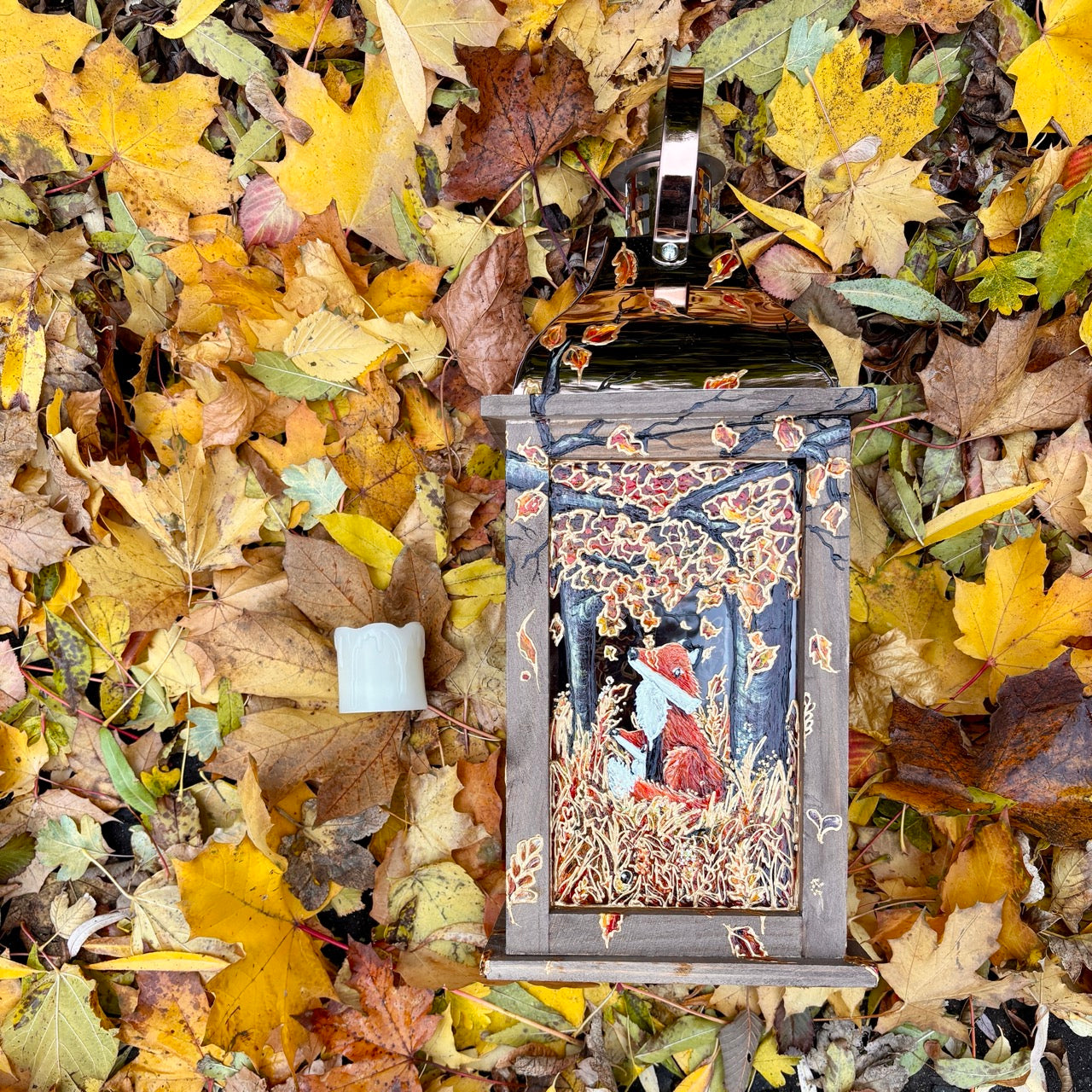 Autumntime~ One of a kind lantern
