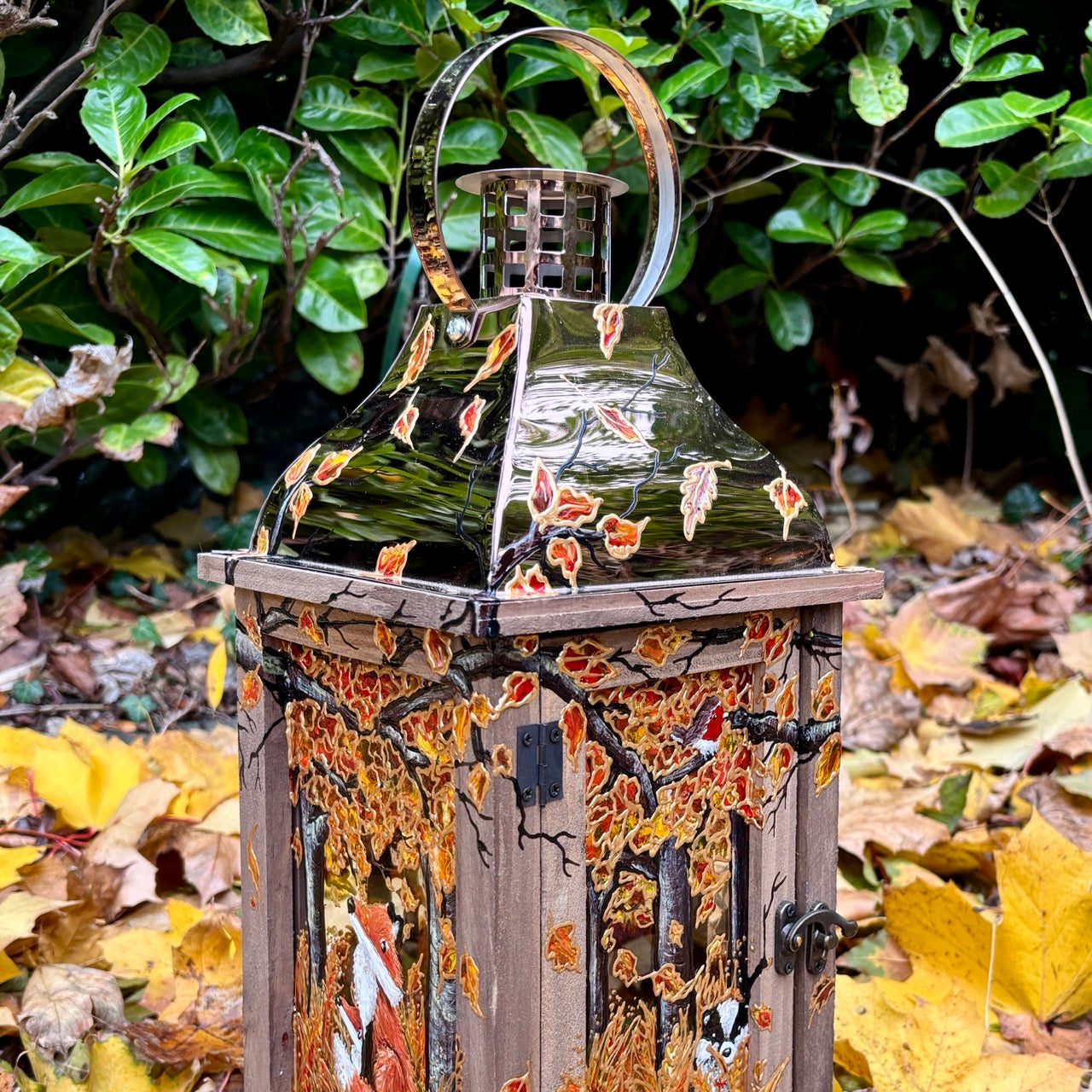 Autumntime~ One of a kind lantern