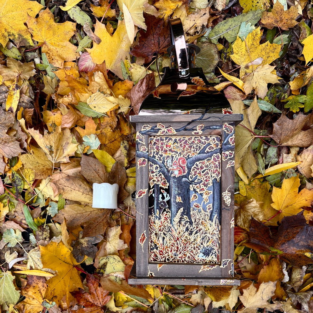 Autumntime~ One of a kind lantern