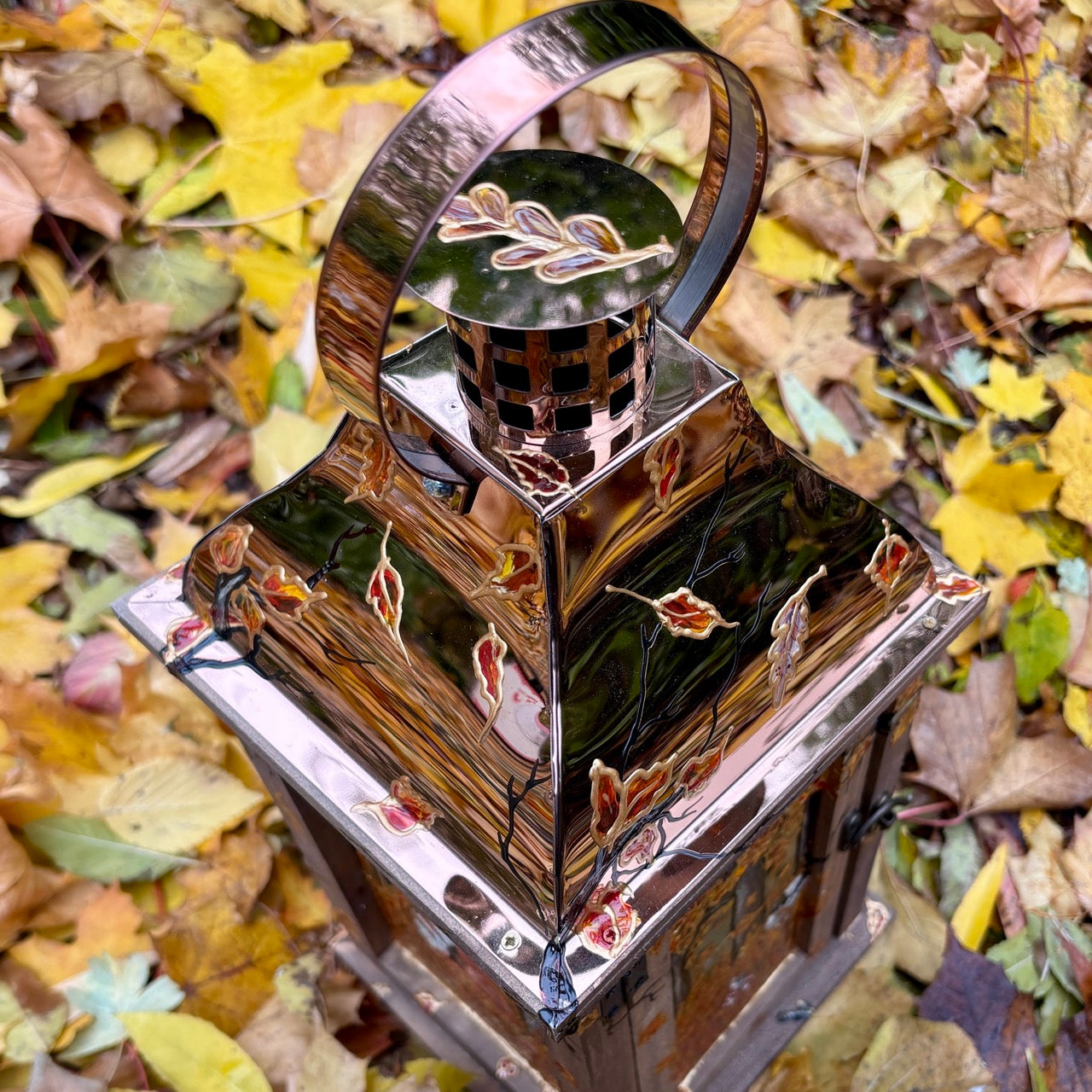 Autumntime~ One of a kind lantern