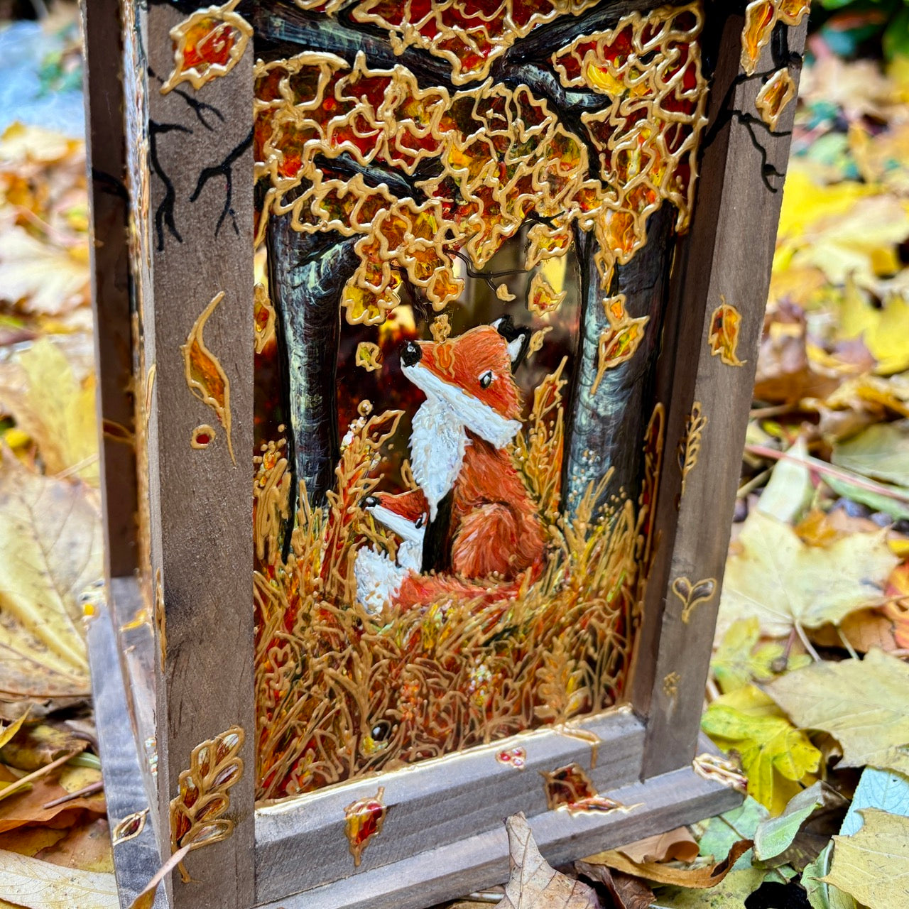 Autumntime~ One of a kind lantern