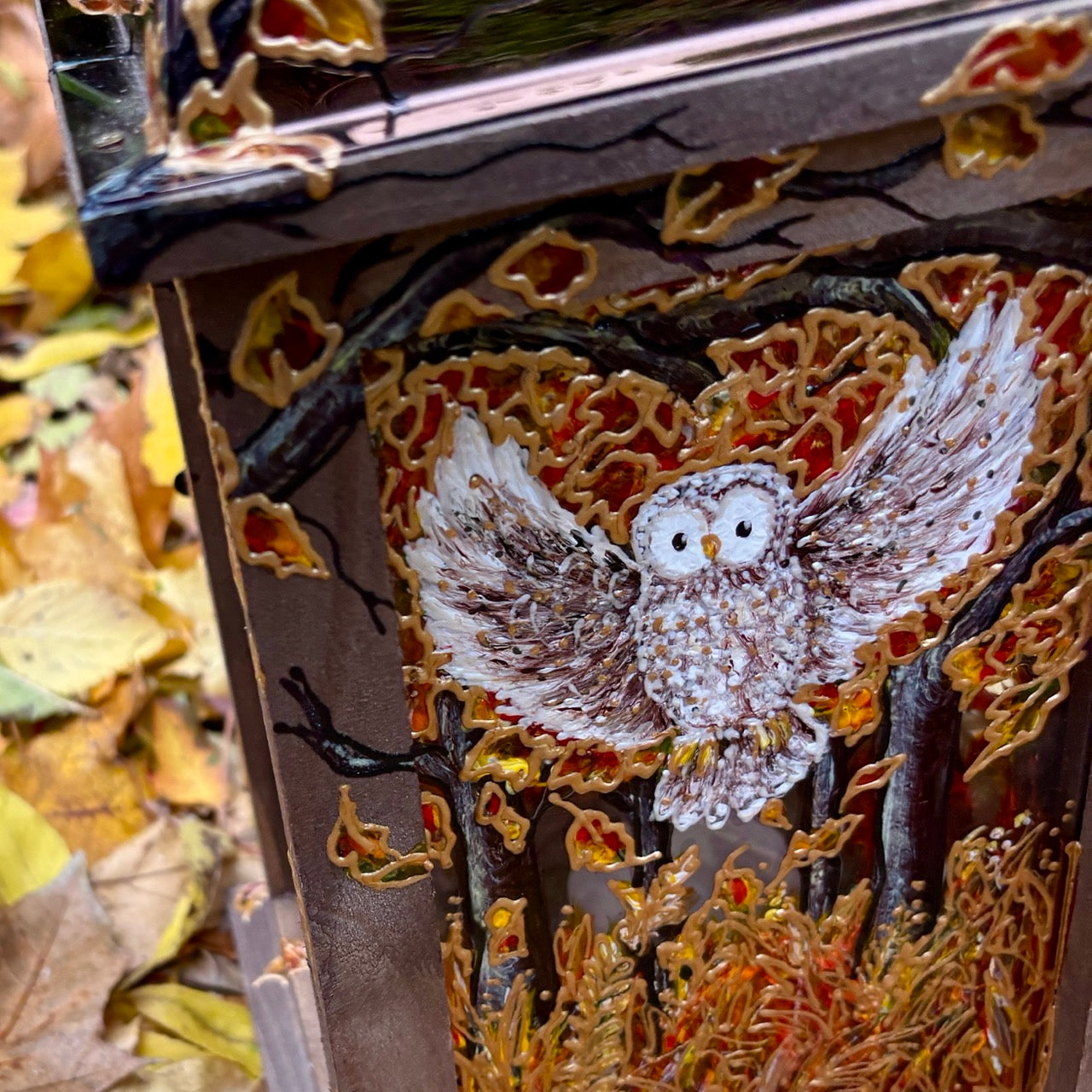 Autumntime~ One of a kind lantern