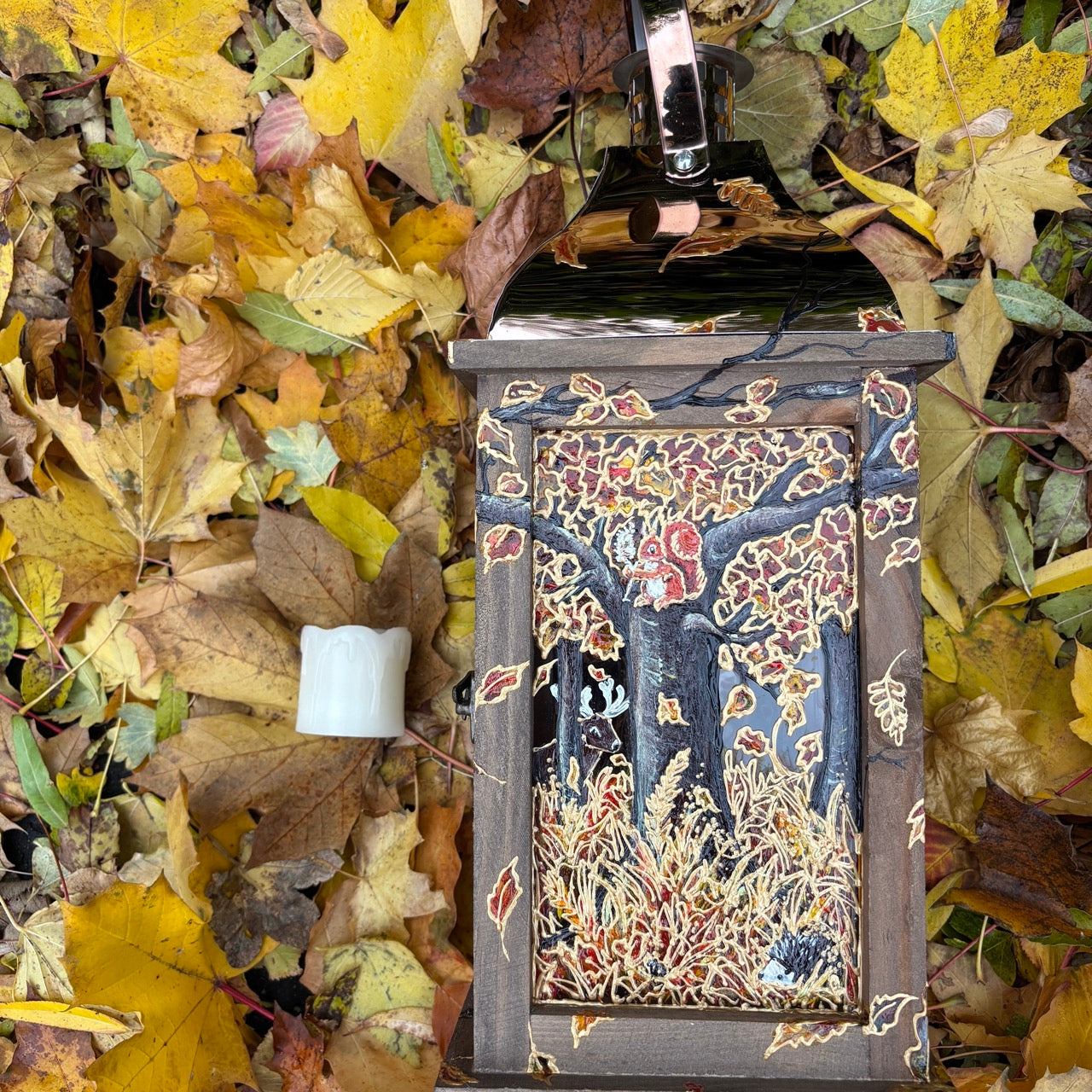 Autumntime~ One of a kind lantern