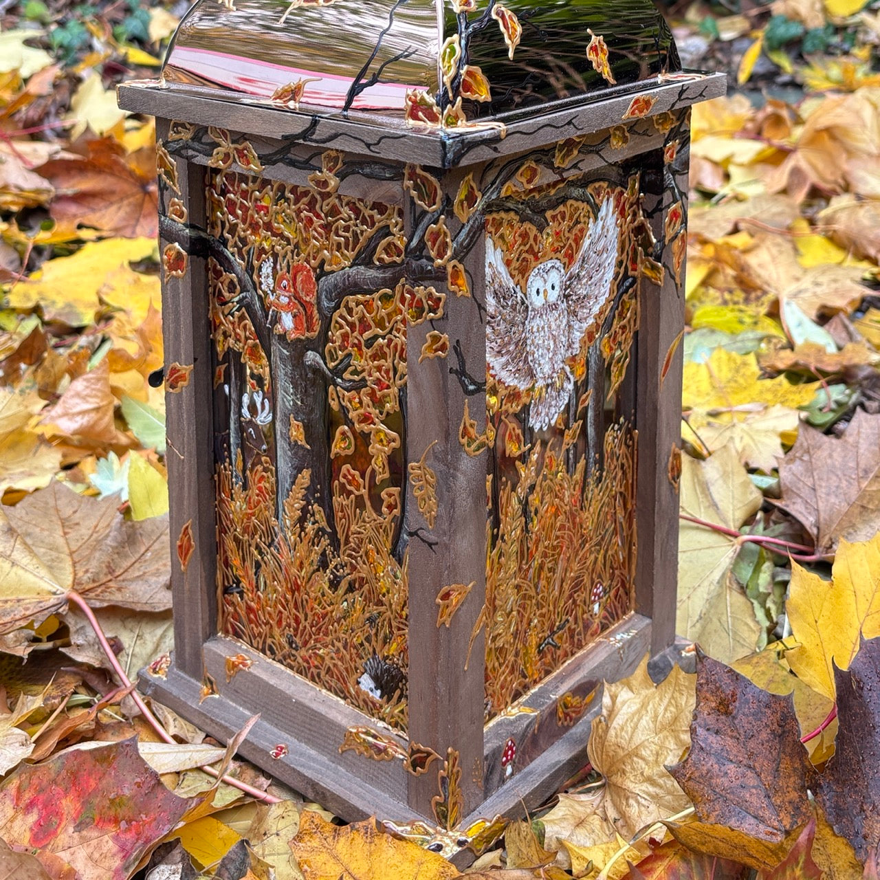Autumntime~ One of a kind lantern