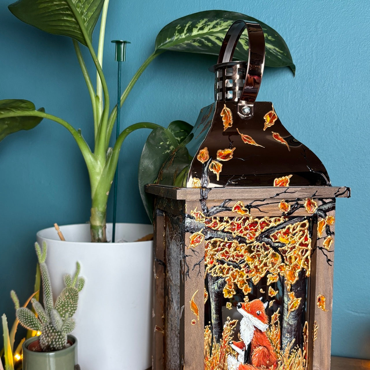 Autumntime~ One of a kind lantern
