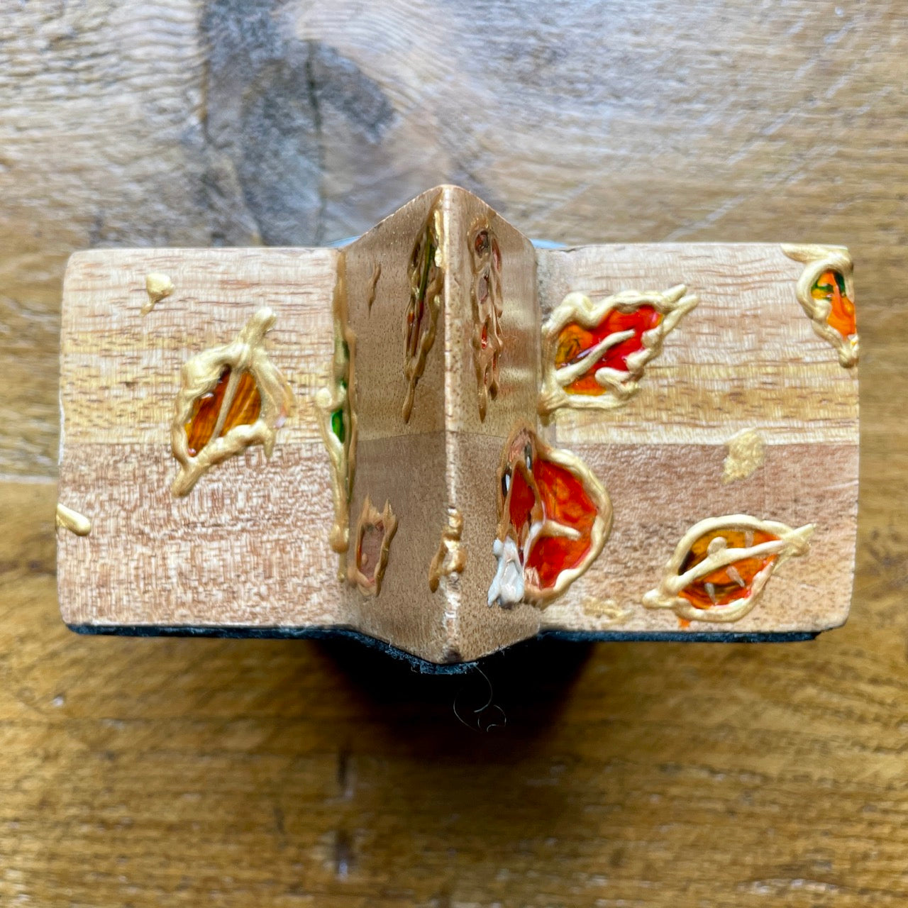 Fox in autumn~ wooden star candleholder