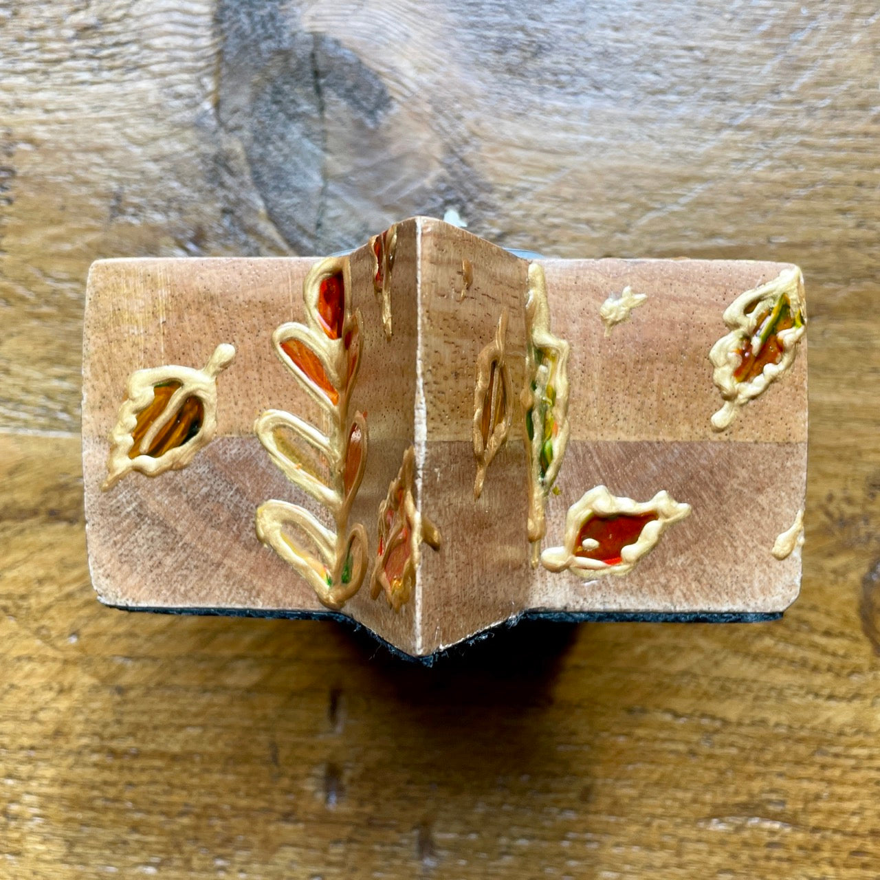 Fox in autumn~ wooden star candleholder