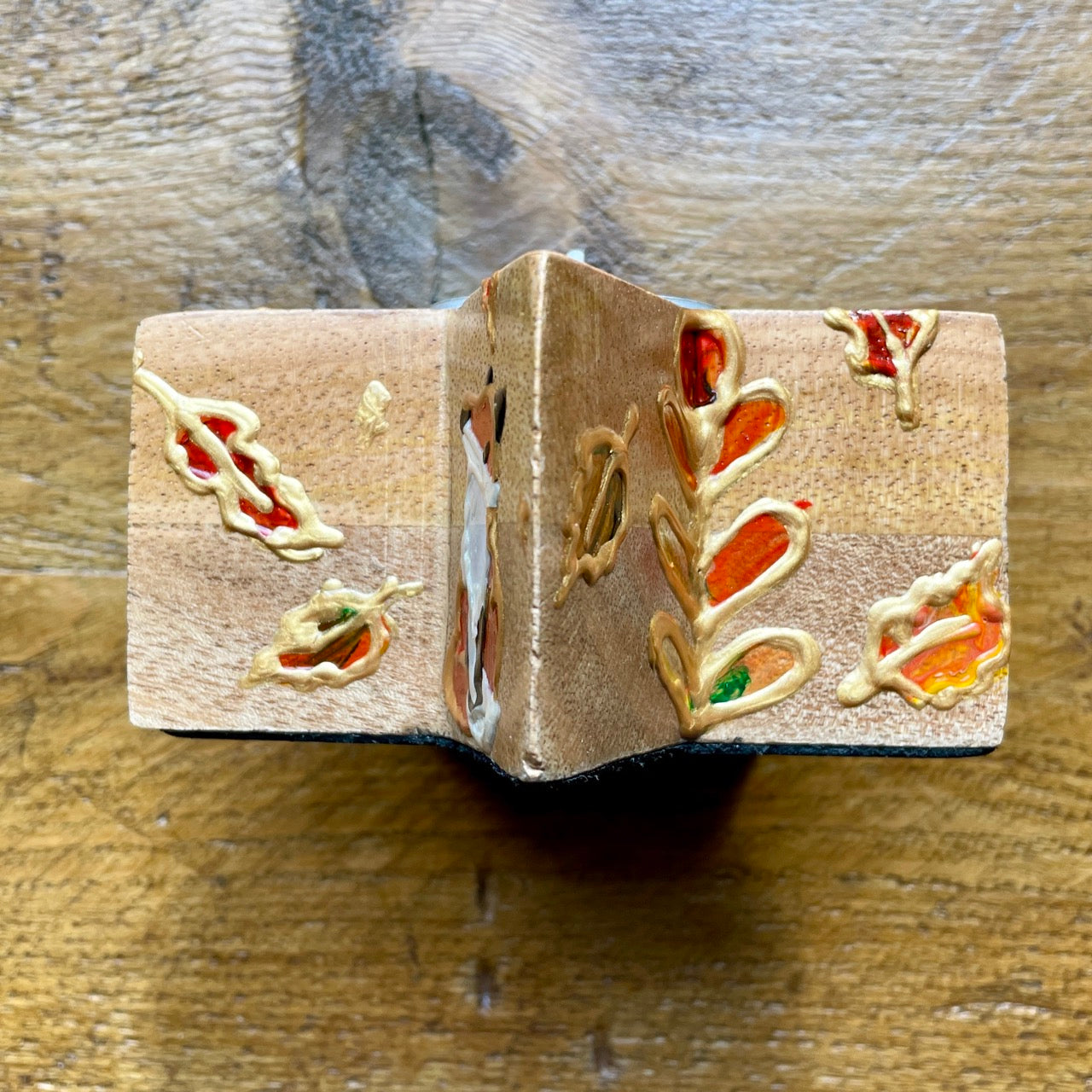 Fox in autumn~ wooden star candleholder