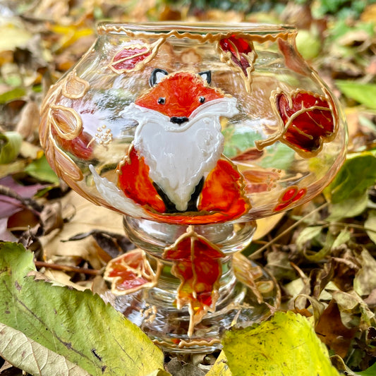Fox in autumn~ Candleholder