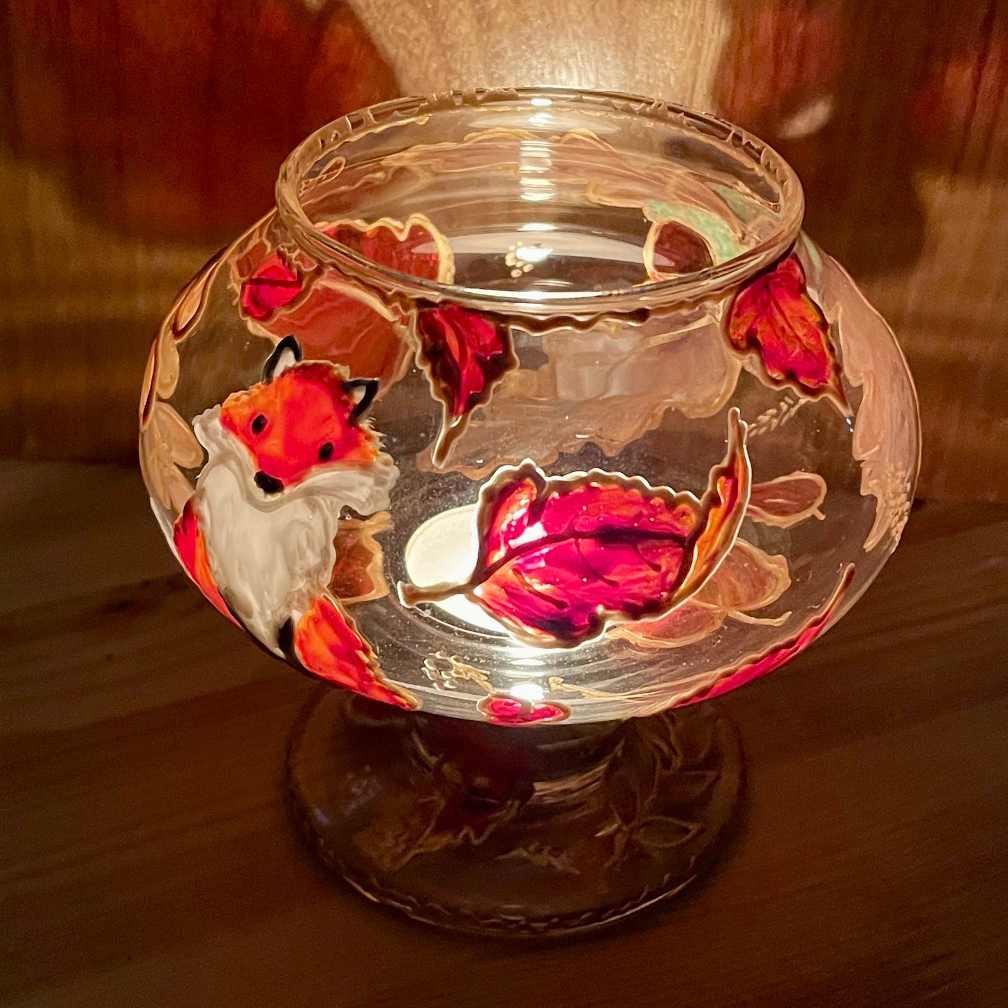 Fox in autumn~ Candleholder