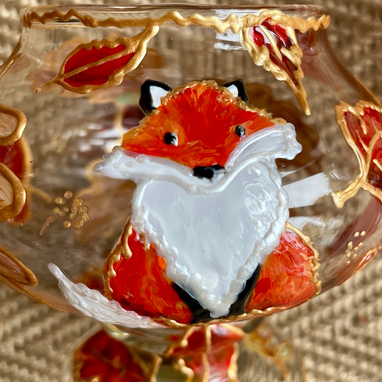 Fox in autumn~ Candleholder