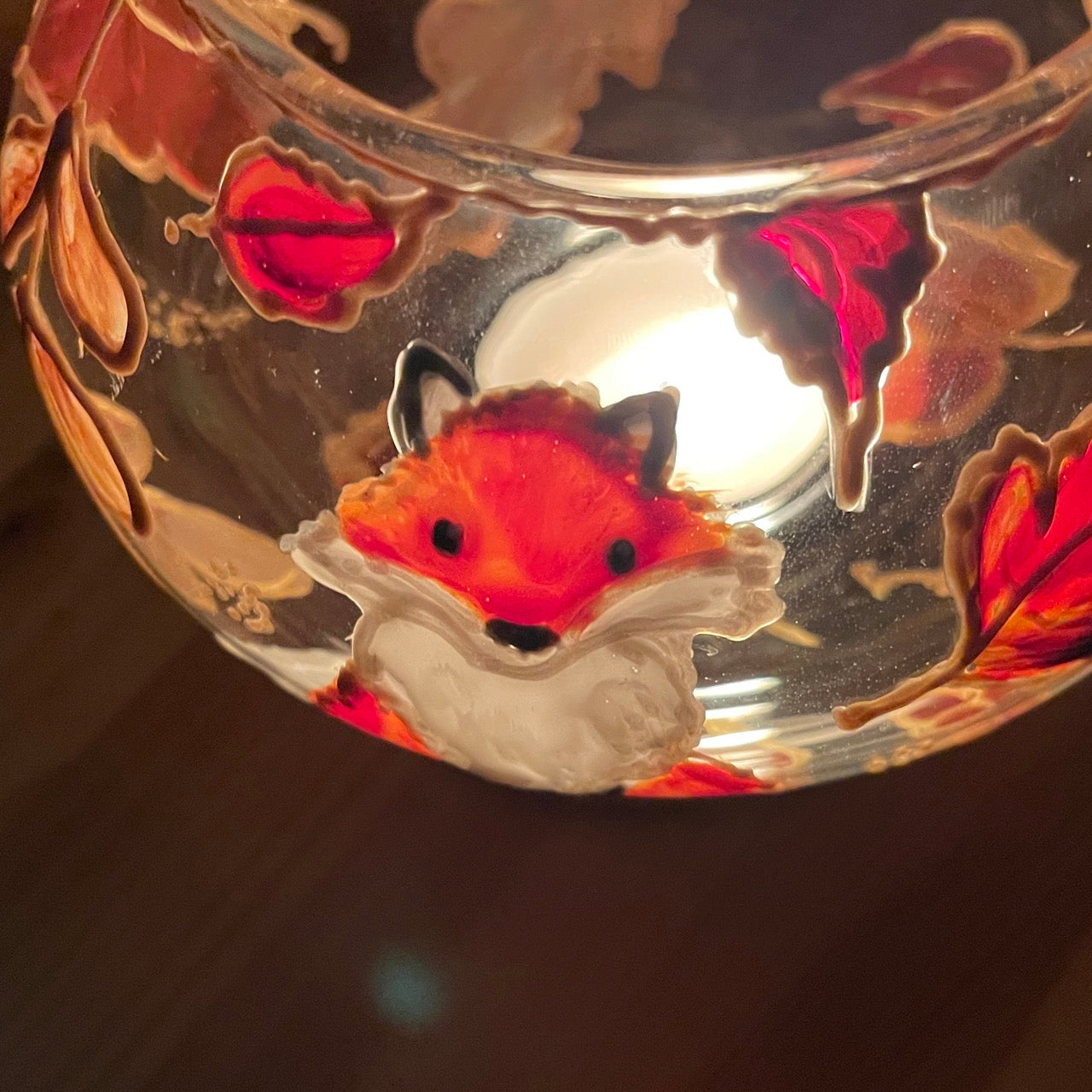 Fox in autumn~ Candleholder