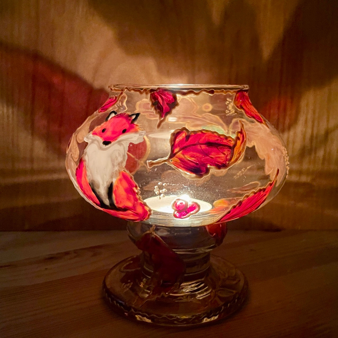 Fox in autumn~ Candleholder