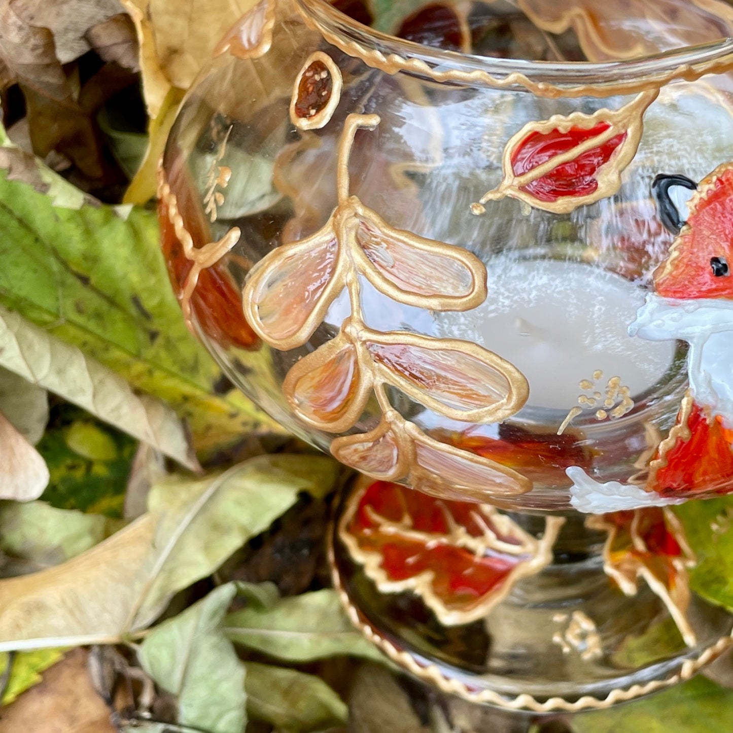 Fox in autumn~ Candleholder