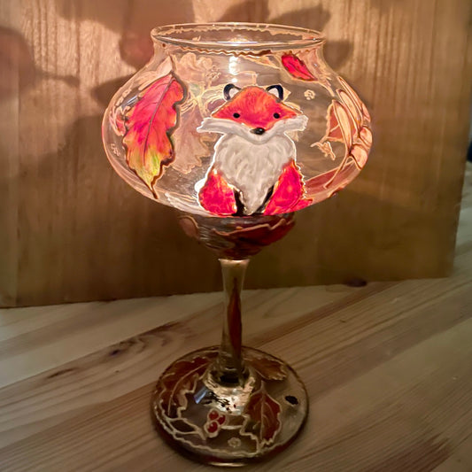 Fox in autumn~ Candleholder tall