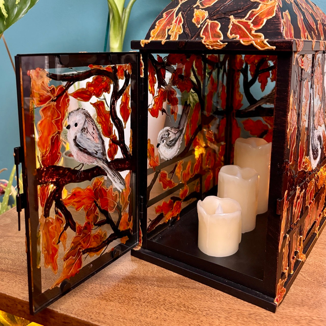 Longtailed Tit ~ One of a kind lantern