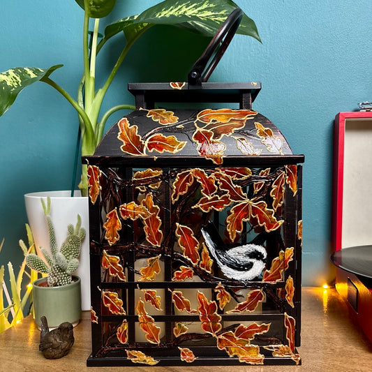 Longtailed Tit ~ One of a kind lantern