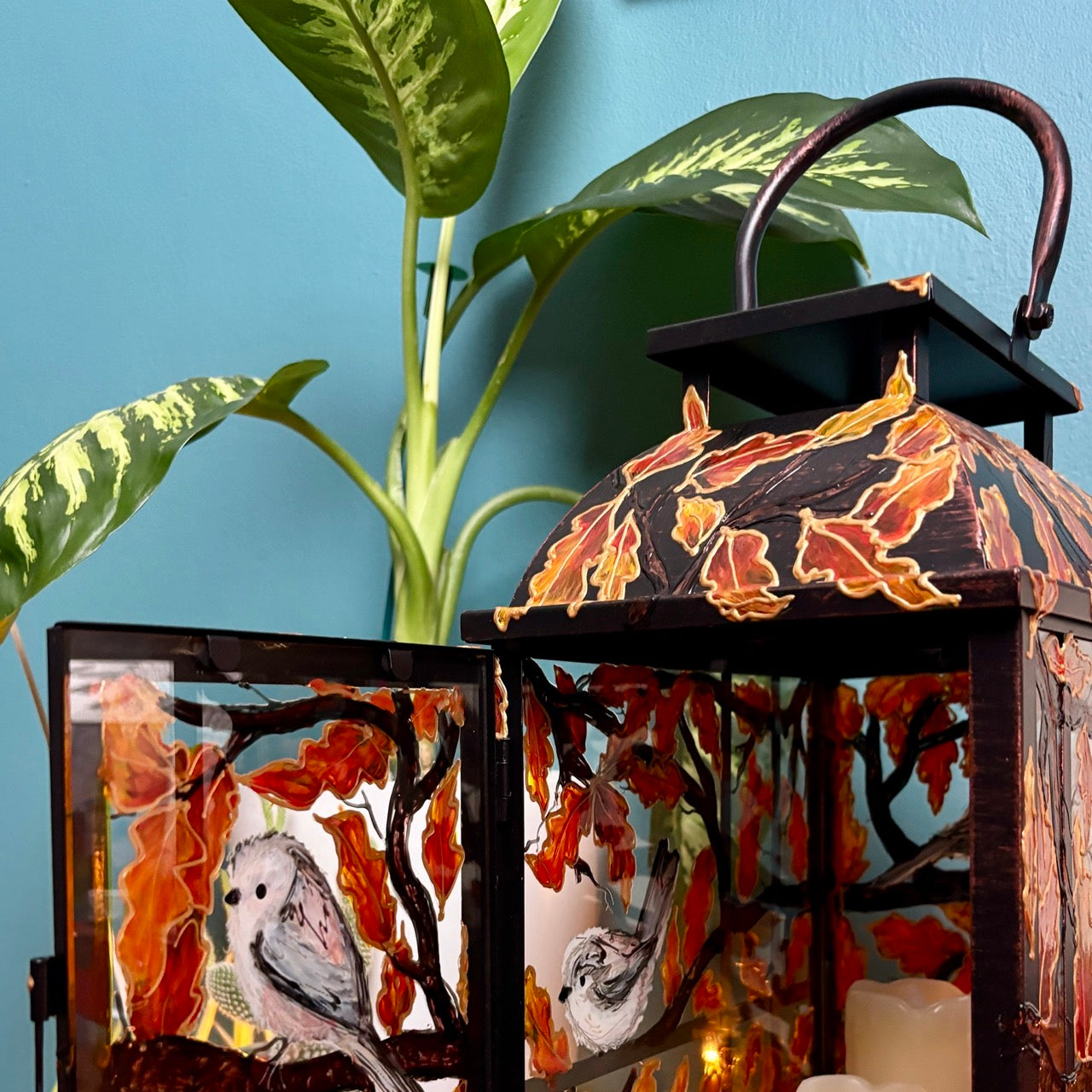 Longtailed Tit ~ One of a kind lantern
