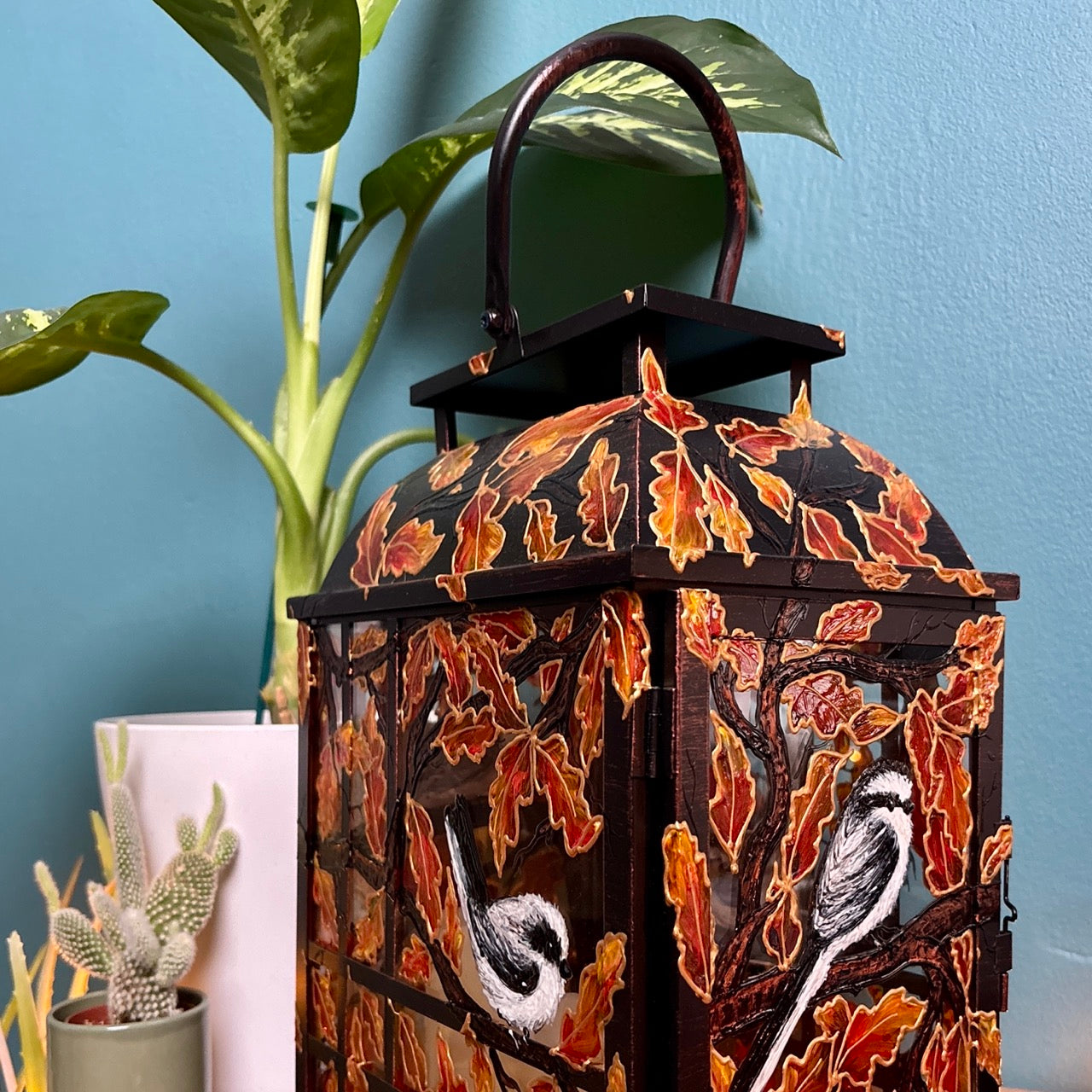Longtailed Tit ~ One of a kind lantern