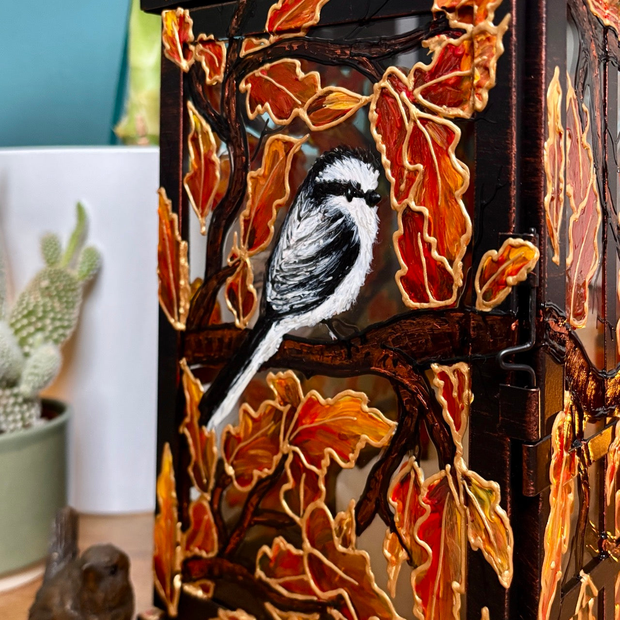 Longtailed Tit ~ One of a kind lantern