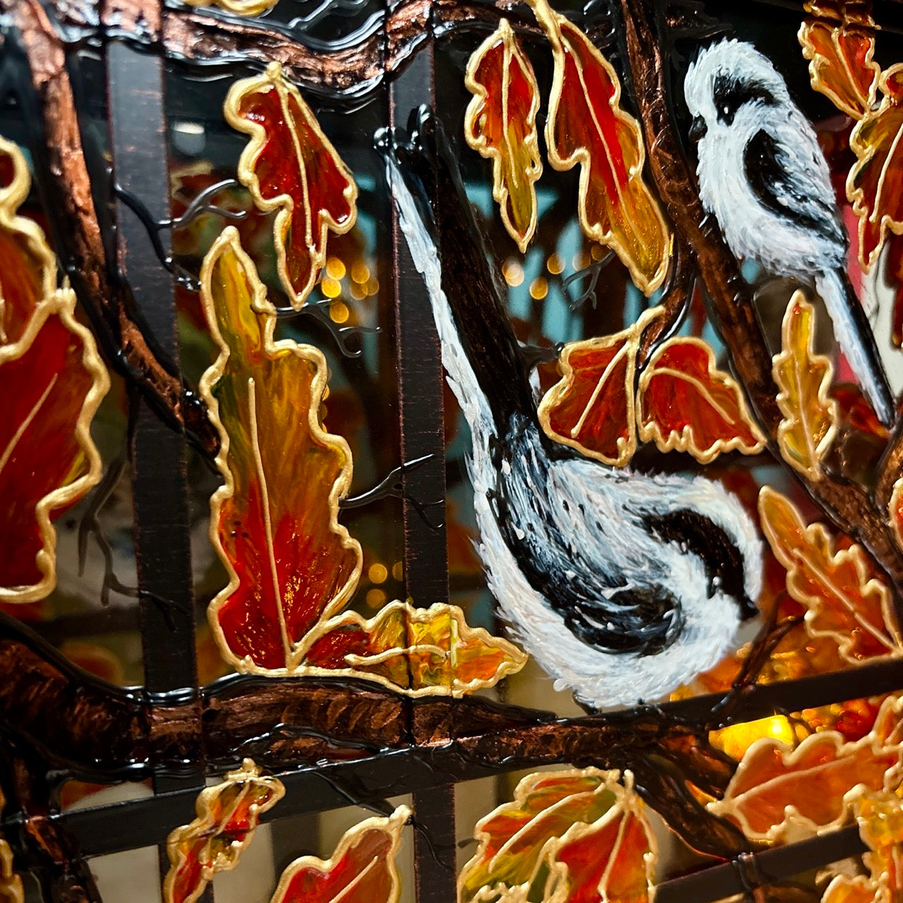 Longtailed Tit ~ One of a kind lantern