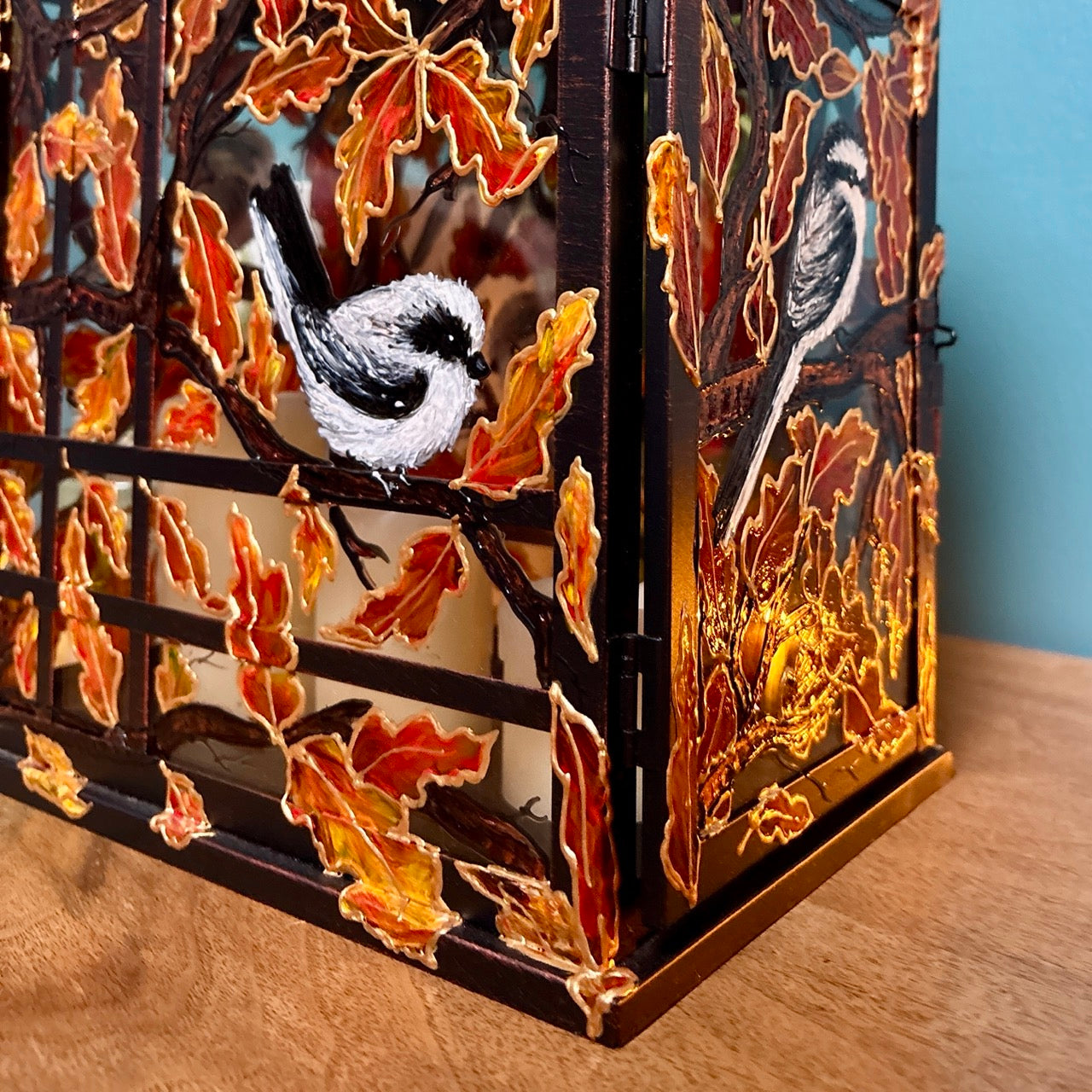 Longtailed Tit ~ One of a kind lantern