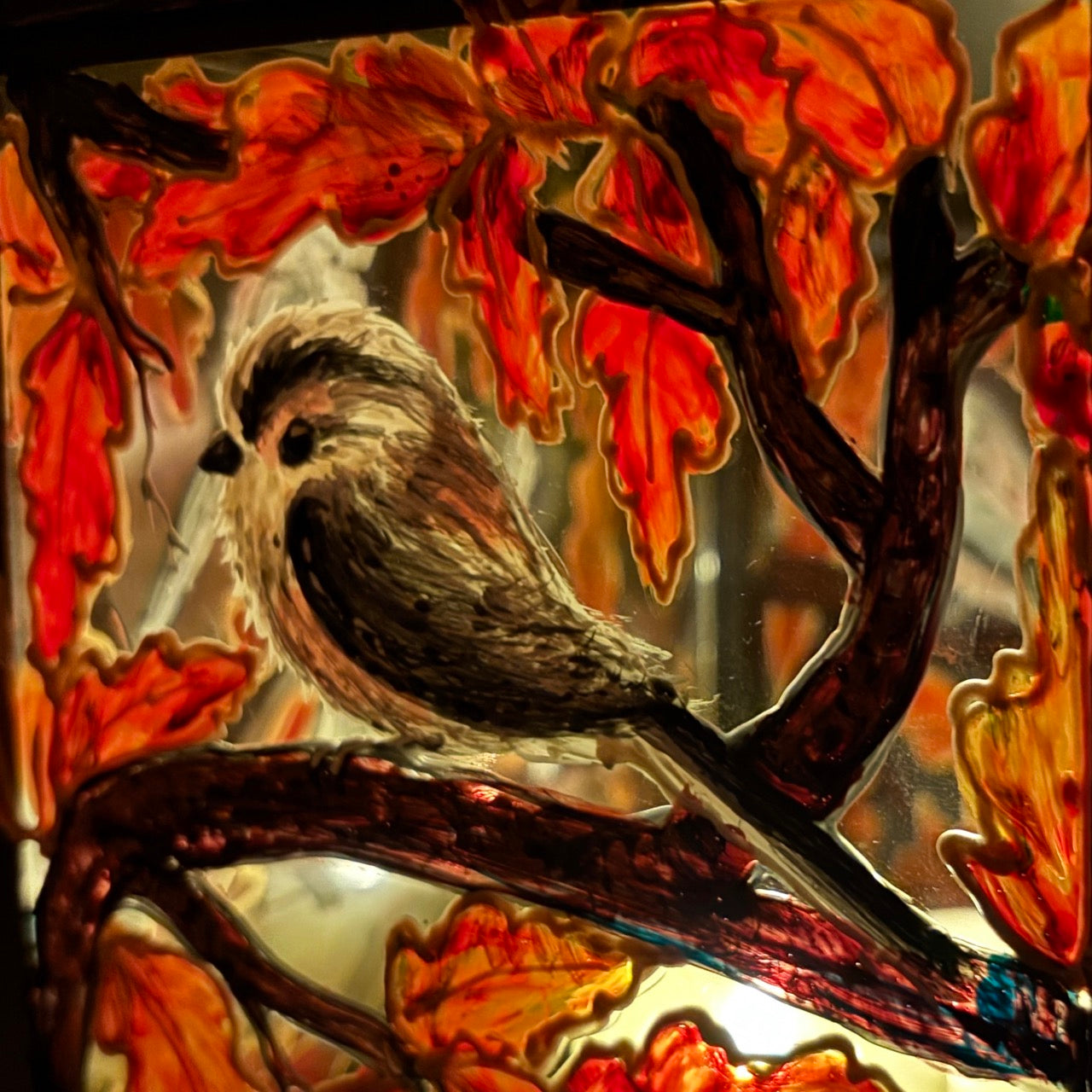 Longtailed Tit ~ One of a kind lantern